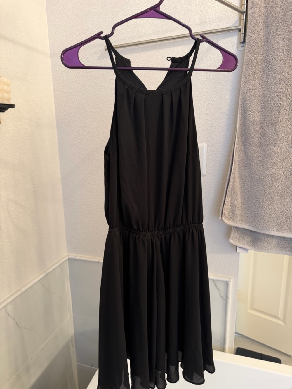 Banana Republic Black Sleeveless Halter Mini Dress